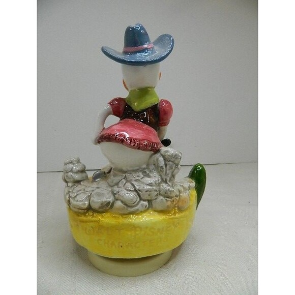 Vintage Schmid Walt Disney Rotating Music Box Daisy Duck Home On The Range Camp - Picture 7 of 13